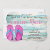 Aquamarines Beach Hut Flip Flops Brautparty Einladung (Vorderseite)