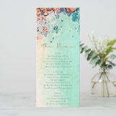 Aquamarines Beach Sand Rock Wedding Details Gästek Einladung (Stehend Vorderseite)