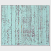 Aquamarines beängstigendes rustikales Holz Geschenkpapier (Flach)