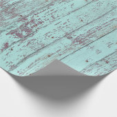 Aquamarines beängstigendes rustikales Holz Geschenkpapier (Ecke)