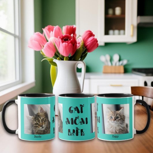 Aquamarines benutzerdefiniertes Foto Cat Mama Lebe Tasse