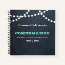 Aquamarines Bestätigungsbuch für Kartenleuchten Notizbuch