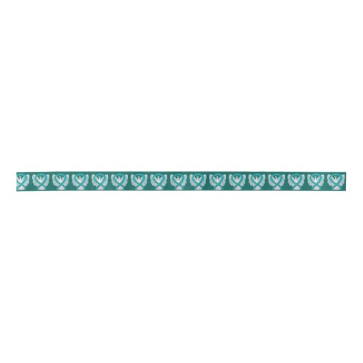 Aquamarines Bewusstsein - Angels Custom Art Design Satinband (Vorderseite)