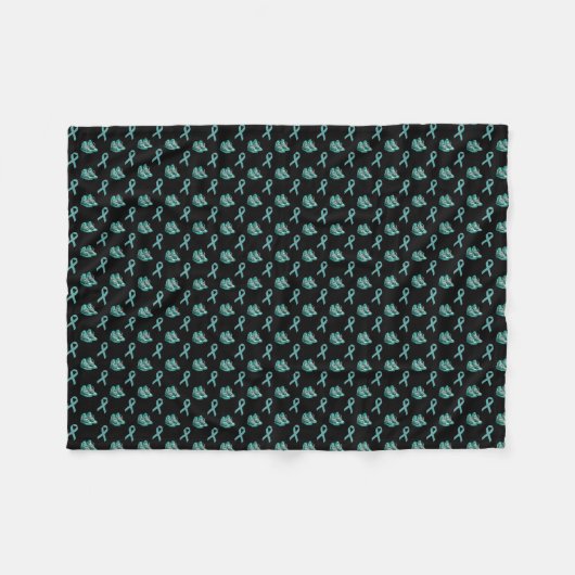 Aquamarines Bewusstsein für Ovarialkarzinom Fleecedecke (Vorderseite (Horizontal))