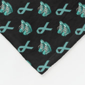 Aquamarines Bewusstsein für Ovarialkarzinom Fleecedecke (Ecke)