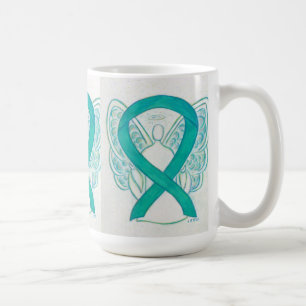 Aquamarines Bewusstsein Ribbon Angel Art Tasse