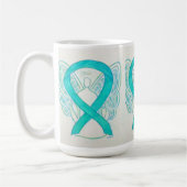 Aquamarines Bewusstsein Ribbon Angel Art Tasse (Links)