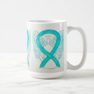 Aquamarines Bewusstsein Ribbon Angel Art Tasse