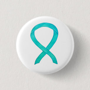 Aquamarines Bewusstsein Ribbon Custom Art Laptop P Button