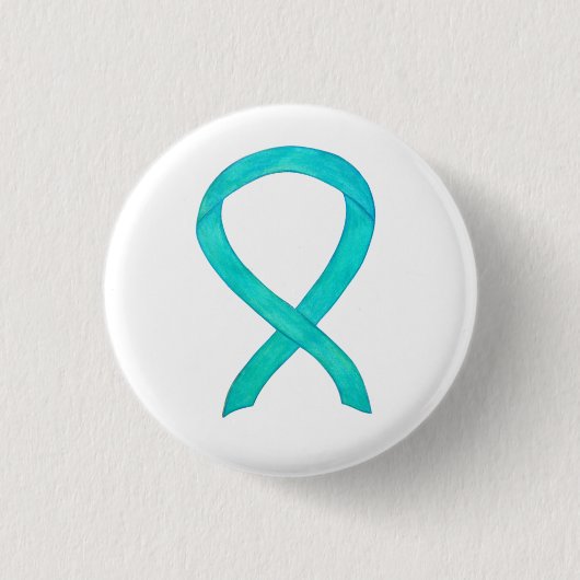 Aquamarines Bewusstsein Ribbon Custom Art Laptop P Button (Vorderseite)
