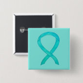 Aquamarines Bewusstsein Ribbon Custom Art Laptop P Button (Vorne & Hinten)