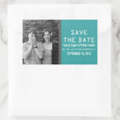 Aquamarines Binärkode-Foto Save the Date Stickers (Tasche)