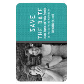 Aquamarines Binärkode-Foto Speichern des Datumsfel Magnet (Vertikal)