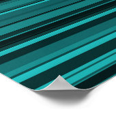 Aquamarines Black Stripes Poster (Ecke)