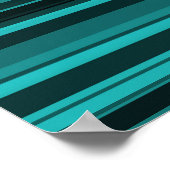 Aquamarines Black Stripes Poster (Ecke)