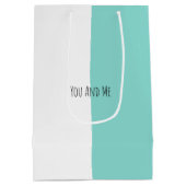 Aquamarines Blau für immer Sie u. ich Mittlere Geschenktüte (Rückseite)
