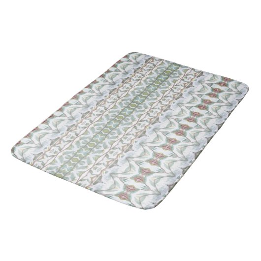 Aquamarines Blau Gemustert Badematte (Schrägansicht)