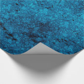 Aquamarines blau gestörtes Goth Damask Wrapping Pa Geschenkpapier (Ecke)