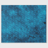 Aquamarines blau gestörtes Goth Damask Wrapping Pa Geschenkpapier (Flach)