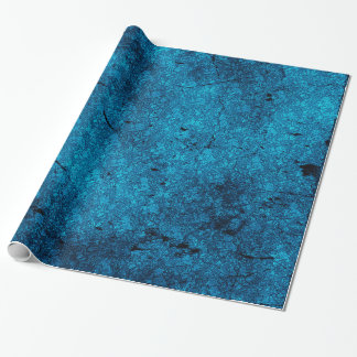 Aquamarines blau gestörtes Goth Damask Wrapping Pa Geschenkpapier