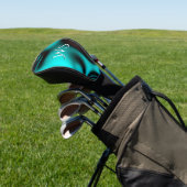 Aquamarines Blau Mit Monogramm Golf Headcover (In SItu)