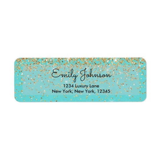 Aquamarines Blau und Imitat Glitzer Sparkle-Adress (Vorne)
