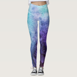 Aquamarines Blau und Lila Farbe Leggings