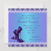 Aquamarines Blau und Lila Geburtstagsparty Einladung (Rückseite)