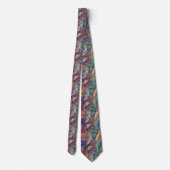 Aquamarines Blau und lila Glitzer Agate Neck Tie Krawatte (Rückseite)