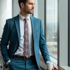 Aquamarines Blau und lila Glitzer Agate Neck Tie Krawatte