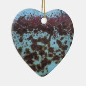 Aquamarines Blau und Lila rostfreier Hintergrund Keramik Ornament (Rechts)