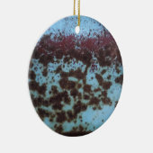 Aquamarines Blau und Lila rostfreier Hintergrund Keramik Ornament (Rechts)