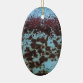 Aquamarines Blau und Lila rostfreier Hintergrund Keramik Ornament (Rechts)