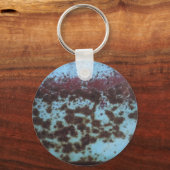 Aquamarines Blau und Lila rostfreier Hintergrund Schlüsselanhänger (Vorderseite)