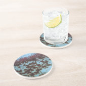 Aquamarines Blau und Lila rostfreier Hintergrund Untersetzer (Seite)