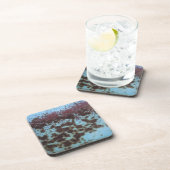 Aquamarines Blau und Lila rostfreier Hintergrund Untersetzer (Rechte Seite)