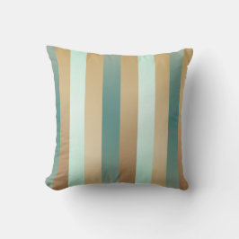 Aquamarines Blau und mehrfarbige Tan Streifen Kissen