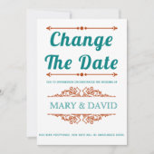 Aquamarines Blau und Rost Ändern Datum Ankündigung (Vorderseite)