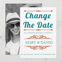 Aquamarines Blau und Rost Ändern Datum Ankündigung