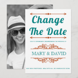 Aquamarines Blau und Rost Ändern Datum Ankündigung