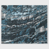 Aquamarines Blau und Silbermarmor Geschenkpapier (Flach)