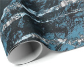 Aquamarines Blau und Silbermarmor Geschenkpapier (Rolleneckpunkt)