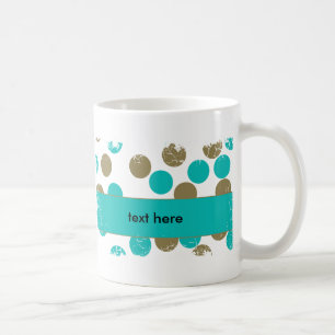 Aquamarines Blau und Tan Punkte an den Grenzen ges Kaffeetasse