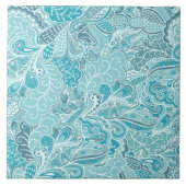 Aquamarines Blau und Weiß Gemustert Fliese (Vorderseite)