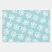 Aquamarines Blau und Weiße Schneeflocken Weihnacht Geschenkpapier Set (Vorderseite 3)