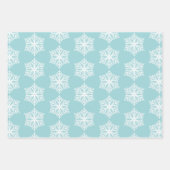 Aquamarines Blau und Weiße Schneeflocken Weihnacht Geschenkpapier Set (Vorderseite 2)