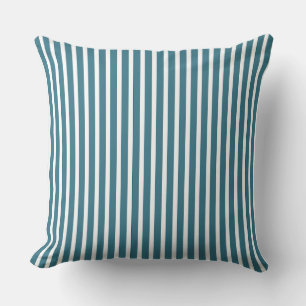 Aquamarines Blau und Weißer Streifen Inspiriert Kissen