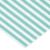 Aquamarines Blau und Weißes Wetterbild gestreift Tischdecke (Schrägansicht)