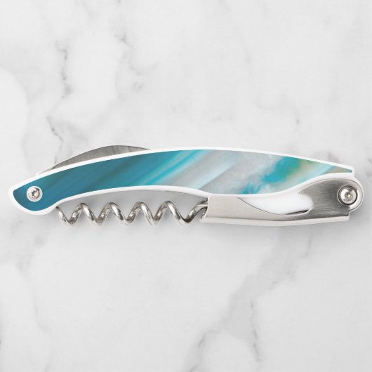 Aquamarines Blaubandmuster Kellnermesser (Rückseite)