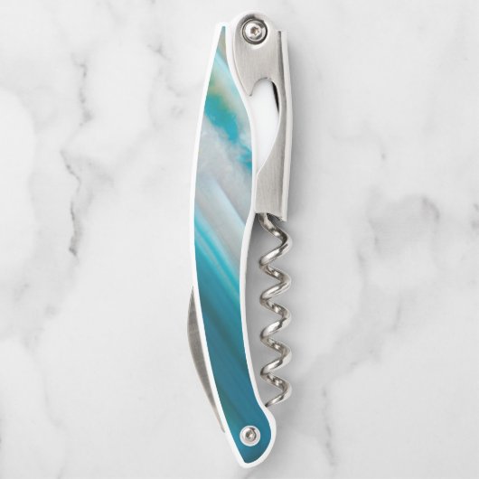 Aquamarines Blaubandmuster Kellnermesser (Rückseite)